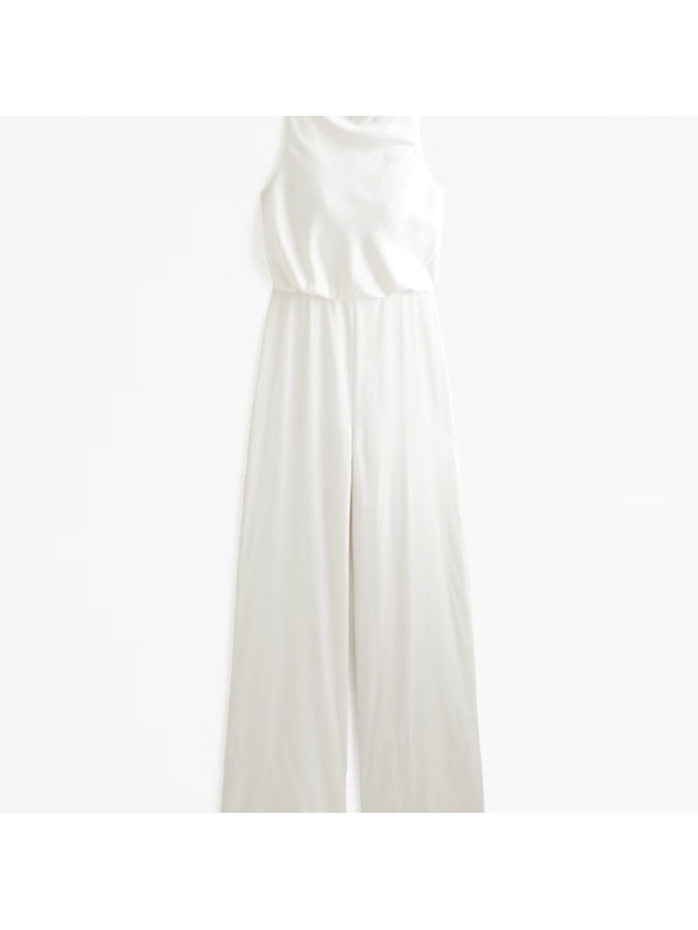 Abercrombie & Fitch Ivory Satin Wide Leg Jumpsuit - Picture 2 of 4